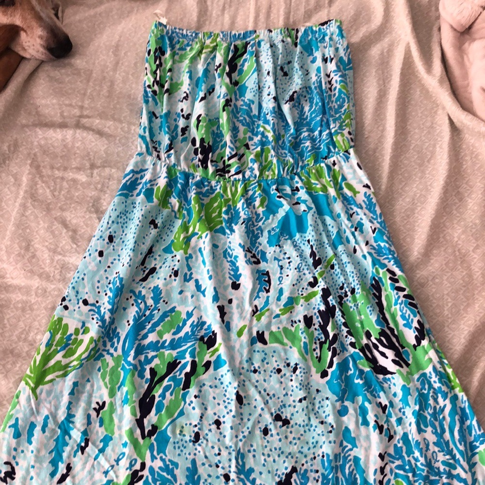 Lilly Pulitzer Blue Lets Cha Cha Maxi Dress